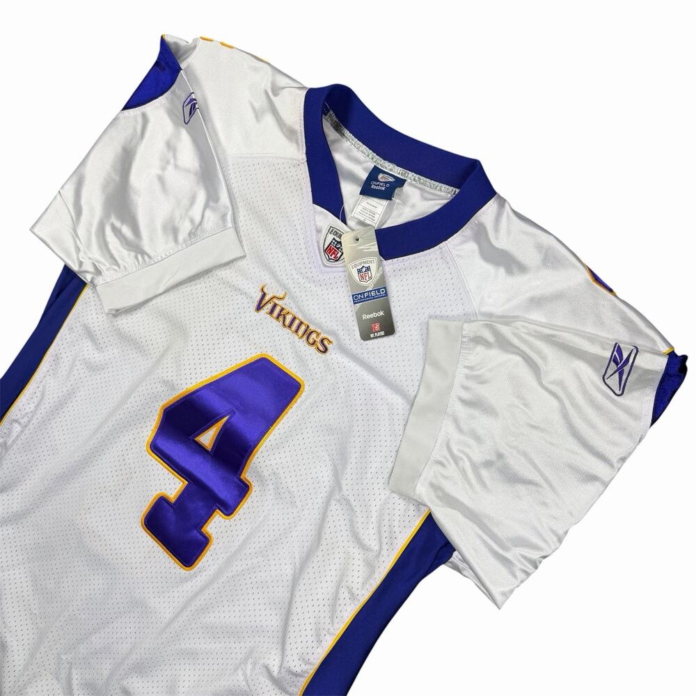 NWT Reebok On Field Brett Favre Minnesota Vikings Jersey Men’s Size 50 White #4